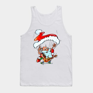 Santa Claus Playing Guitar and Skydiving Tank Top